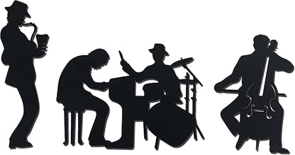 J-Fly Bathroom Decorations for Living Room Western Decor Music Metal Valentine Wall Art Jazz Music Theme Saxophone Wall Hanging Bedroom Office