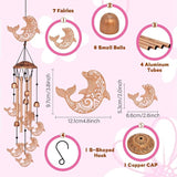 Wind Chimes for Outside, Dolphin Moon Aluminum Tube Windchime Melodious Melodic for Porch Patio Garden Decor, Unique Metal Memorial Wind Chimes Housewarming Gifts for Friends and Family