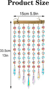Crystal Window Suncatchers, Hanging Prism Sun Catcher Ornament Garden Rainbow Maker Wind Chime Crystal Prisms Ornament for Wedding, Party, Bedroom Decor