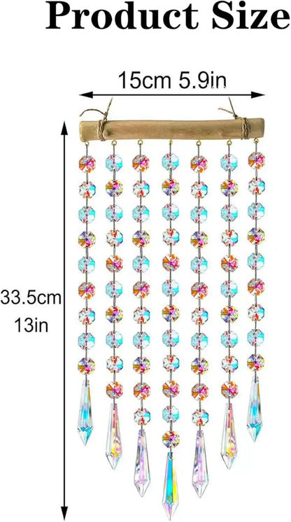 Crystal Window Suncatchers, Hanging Prism Sun Catcher Ornament Garden Rainbow Maker Wind Chime Crystal Prisms Ornament for Wedding, Party, Bedroom Decor