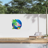 MeMate Flamingo House Metal Sign, Personalized Name Outdoor Sign, Flamingo House Outdoor Decor for Porch Deck Backyard Patio Pool, 8 to 24 inches