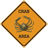 Crab Area Xing Caution Crossing Sign Ocean Animal Metal Tin Sign Warning Sign Novelty Road Fence Yard Wall Decor For Indoor Outdoor Man Cave Highway 10x10in