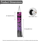 Halloween Purple Black Bat Windsock 2 Pieces Front Yard Patio Lawn Garden Party Decor Halloween Spooky Horror Decoration Machine Washable