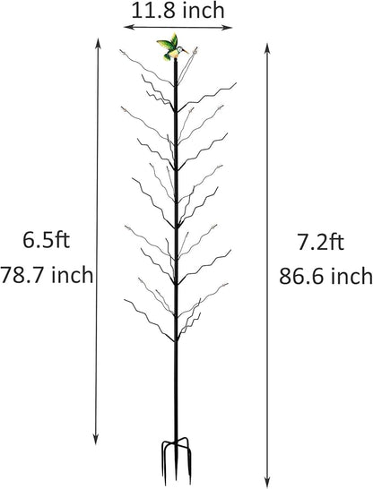 7.2FT Tall Wine Bottle Trees Stand for Garden Decorative, Rustproof Metal Bottle Tree Holder, Holds Up to 15 Bottles (Black)