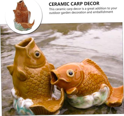 Kisangel Carp Statue Fountain Nozzle 4.33 Inch Outdoor Garden Water Spray Sprinkler for Pond Water Feature and Yard Decor