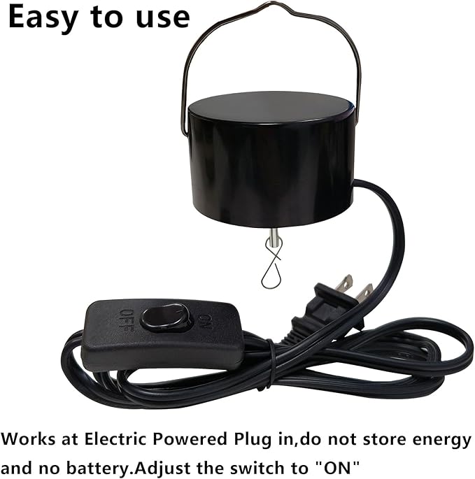 Wind Spinner Motor Plug in,Electric Powered Slow Rotating Motor,Hanging Display Motor for Disco Ball,Baby Crib,Mirror Ball,Spiral,Wind Chime,Sun Catchers Ornament,Garden Decor