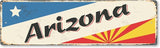 SmartSign 4 x 14 inch Arizona State Vintage Metal Sign, 40 mil Rustproof Aluminum with Clear Overcoat, Retro Wall Décor, Multicolor, Made in USA