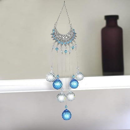 Crystal Peacock Suncatcher Stained Glass Beads Rainbow Maker Window Wall Hanging Prism Pendant Garden Outdoor Home Decor Ornaments