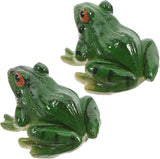 Frog Statue Ornaments - Resin Frogs Micro Landscape Craft Animal Sculpture 2pcs for Garden Yard Patio Fairy Garden Accessories Decor