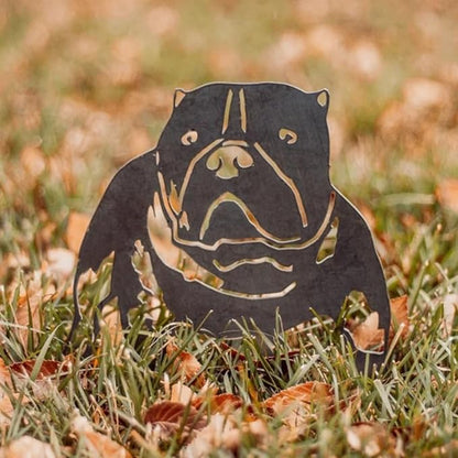 Dog Style Metal Puppy Silhouette Garden Statues French Bulldog/Doberman Pinscher Backyard Lawn Stakes, Festival Decorations & Yard Decor Iron Art (V)
