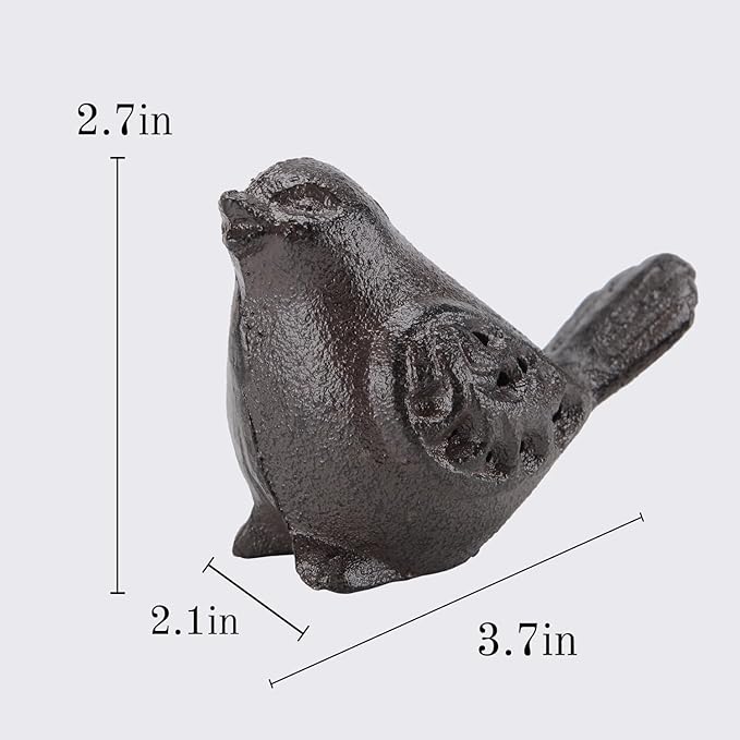Cast Iron Bird Sculpture Outdoor Statue Hollow Carved Bird Tabletop Decor Figurines,Creative Animal Statues Indoor Outdoor Garden Home Decoration