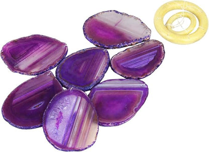 Rockcloud Agate Sliced Geode Wind Chime Home Garden Decoration Figurine