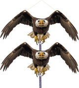 2PCS Hanging Fake Hawk to Keep Pigeon Away from Balcony with Reflective Tape Flat Plastic Hawk to Scare Pigeon Away from Porch Garden Owls to Scare Woodpecker Squirrel for House Fake Hawks Decor