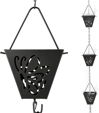 8.5 Ft Rain Chain, Thick Metal Rain Gutter Chains, Adjustable Rain Catcher Chain for Eaves Drainage, Replacement for Downspout, Outdoor Decor