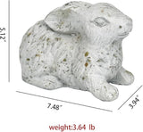 Garden Rabbit Statue Cement Bunny Decor Easter Bunny Figurines for Home Outdoor Garden Statues Cement Sculpture for Yard Patio Lawn Ornament, White