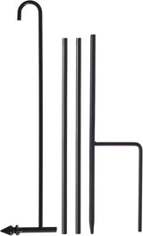 Evergreen Flag Shipping Friendly Black Iron 4-Piece Garden Flag Stand - 16" W x 44" H
