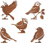 5X Iron Bird Decoration Metal Gardening Ornaments Photo Props Yard Adornment Bird Ornaments for Fences Patio Decor, Style A