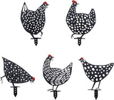 AOZITA 5 PCS 13 inch Metal Chicken Yard Art Garden Decorative Stake Hollow Out Rooster Animals Silhouette Statue Decor, Pathway, Floor, Garden, Lawn, Outdoor Decoration