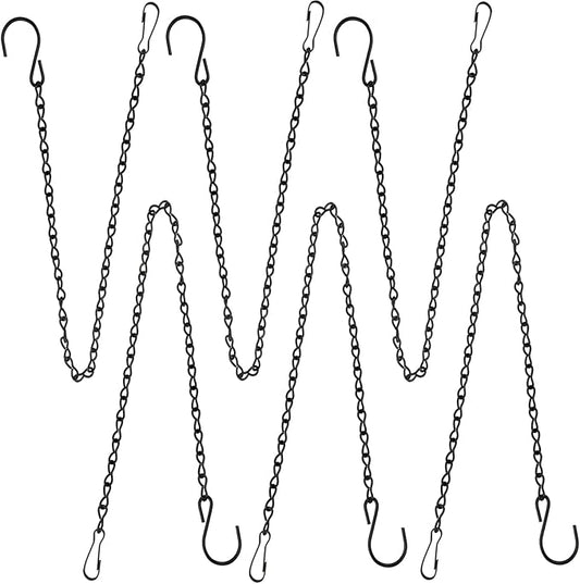 YINGFENG 6 Pack 19.7Inches Black Hanging Chains, Garden Plant Hangers, for Bird Feeders, Billboards, Chalkboards, Planters, Lanterns, Wind Chimes and Decorative Ornaments