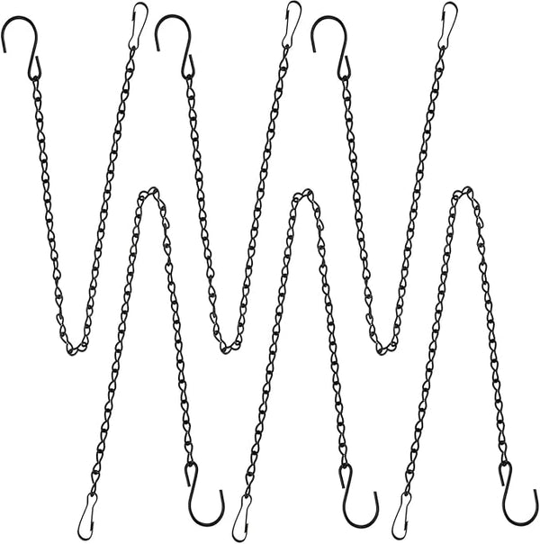 YINGFENG 6 Pack 19.7Inches Black Hanging Chains, Garden Plant Hangers, for Bird Feeders, Billboards, Chalkboards, Planters, Lanterns, Wind Chimes and Decorative Ornaments