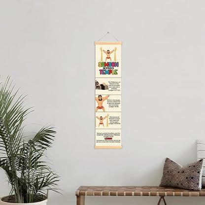 Samson Strength Banner, Church Banner, Christian Rustic Hanging Door Flag, Farmhouse Decorations Outdoor Indoor, Church Activity Decor, Bible Lesson, Scripture and Words Decorations