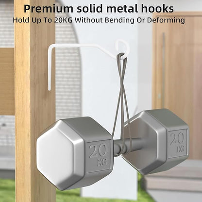 4 Pcs 6.7 Inch White Plant Hanger Hooks Indoor/Outdoor Wall Mount.Metal Heavy Duty Hanging Plant Holder.Hanging Holder for Bird Feeders, Wind Chimes, Flower Baskets (White, 4Pcs)