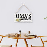Oma Gifts Outdoor Garden Wooden Sign Decor, Indoor Garden Decoration Hanging Signs 12x6 Inches, Outdoor Porch Yard Wall Art Decor Sign, Mother's Day Gifts Birthday Gift for Mom Grandma