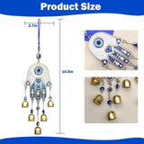 Evil Eye Metal Wind Chimes with Bell, Handing Wind Chime for Home Decoration Accessories, Blue Lucky Evil Eye Wall Decor Pendant for Indoor