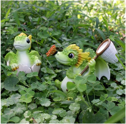 Garden Statue Resin Garden Figurine Creative Animal Statue Portable Garden Sculpture for Yard Lawn Porch Ornament 2PCS