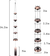 Sympathy Wind Chimes Gift Outdoors Clearance, Copper Red Hanging Bell Temple Wind Chime for Outside Large Deep Tone, Feng Shui Tibetan Garden Windchimes Unique 36 inch, Musical Rain Good Luck Chimes