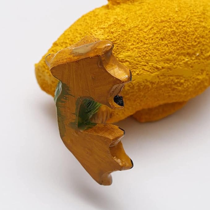 Cute Statues Garden Mini Yellow Duck Figurine Vivid Miniature Fairy Figurines Resin Backyard Decor(A)