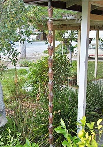 Dragonfly Theme Copper RAIN Chain with Installation KIT (10 Foot)