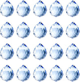 20pcs DIY Crystal Prism Suncatcher for Windows Hanging, 20mm Clear Glass Crystal Sun Catcher Beads Pendants Maker Balls for Indoor Outdoor Garden Feng Shui Home Decor Silvery