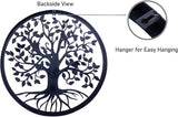 CHINDEUISYUT 18 Inches Tree of Life Wall Art Metal, Large Metal Tree of Life Wall Decor Wall Hanging for Living Room Bedroom Garden Porch Patio Office Home Decor, 18in x 18in x 0.88 in