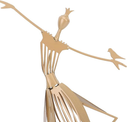 Dancing Girl Metal Statue Outdoor Garden Sculpture for Lawn Patio Bookshelf 28 cm Iron Base Included
