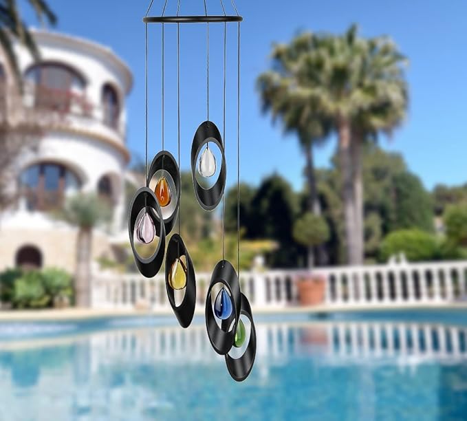Woodstock Chimes Signature Collection, Woodstock Bellissimo Bells, 28'' Eclipse Wind Bells for Outdoor, Patio, Home or Garden Décor (CYBRS)
