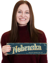 SmartSign 4 x 14 inch Nebraska State Vintage Metal Sign “Equality Before The Law”, 40 mil Rustproof Aluminum with Clear Overcoat, Retro Wall Décor, Multicolor, Made in USA