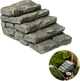 Miniature Garden Bridge with Stone Steps, Resin Fairy Ornament, Outdoor Bonsai Decor,Miniature Fairy Garden Decoration Accessories Sculptures Statues,Yard Decor for Outside Outdoor for Patio