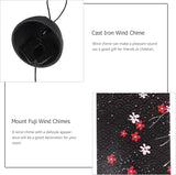 Amosfun Cast Iron Mount Fuji Wind Chime Hanging Outdoor Decor Japanese Furin Bell Relaxing Sound Patio Garden Decoration 2.55X2.55X17.32In