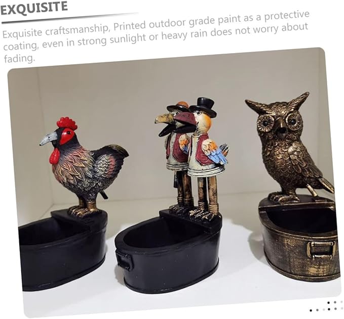 Happyyami Owl Fountain Statue for Garden Iron Outdoor Decorative Sculpture Fountain Nozzle Rustic Patio Ornament for Courtyard and Deck