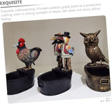 Happyyami Owl Fountain Statue for Garden Iron Outdoor Decorative Sculpture Fountain Nozzle Rustic Patio Ornament for Courtyard and Deck