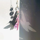 Pink Acrylic Hummingbird Flowers Garden Suncatcher Christmas Tree Home Decor Window Hanging Ornaments Crystal Prism Rainbow Maker Sun Catcher Appreciation Gifts for Mom Grandma Sister
