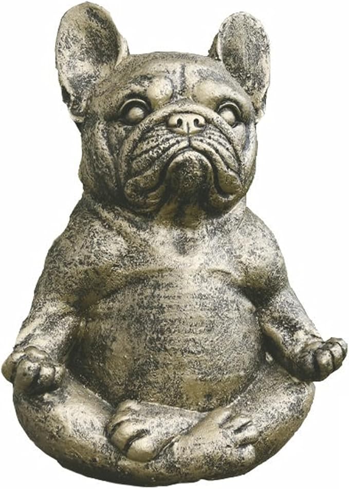 Garden Statues Meditating Dog Statue Buddha Dog Statue Zen Yoga Relaxed Pose Buddha Meditation Figurine for Indoor Outdoor Yard Ornaments Decor