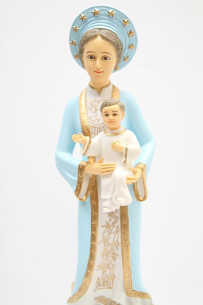 Vittoria Collection 16 Inch Our Lady of La Vang Statue Indoor Outdoor Made in Italy