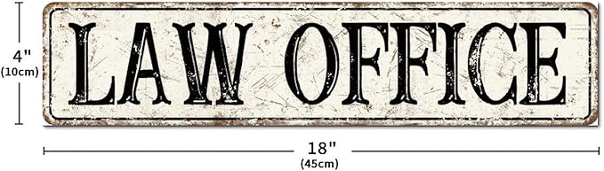Madcolitote Rustic Law Office Wood Signs Law Office Street Signs Customized Vintage Country Wood Plaque Farmhouse Wall Art Wall Decor for Home Bars Clubs Cafes Man Cave Party 4x18in