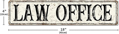 Madcolitote Rustic Law Office Wood Signs Law Office Street Signs Customized Vintage Country Wood Plaque Farmhouse Wall Art Wall Decor for Home Bars Clubs Cafes Man Cave Party 4x18in