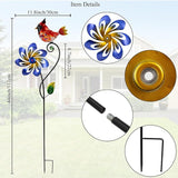 Wind Spinners Outdoor, Cardinal Wind Spinner, Kinetic Windmill with Metal Stake, Decorative Pinwheels for Lawn, Patio, Garden Decor