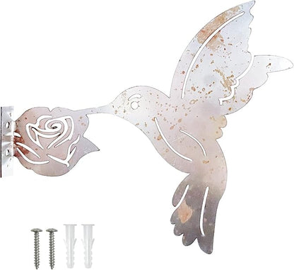 Rusty Metal Hummingbird, Metal Birds Yard Decor Metal Yard Art Garden Ornaments Rustic Outdoor Patio Yard Decor Garden Gift for Fence Toppers Backyard