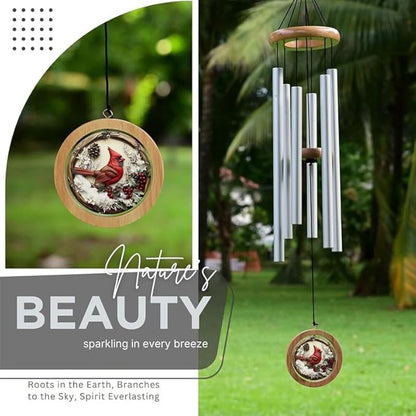 Butterfly Wind Chimes, AVEKI 27.5''H Iron Stained Glass Butterfly Wind Chimes Gifts for Mom Outdoor/Indoor Wind Chimes for Home, Garden, Window, Yard, Patio, Lawn Decoration (Hummingbird-c)