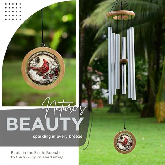 Butterfly Wind Chimes, AVEKI 27.5''H Iron Stained Glass Butterfly Wind Chimes Gifts for Mom Outdoor/Indoor Wind Chimes for Home, Garden, Window, Yard, Patio, Lawn Decoration (Hummingbird-c)